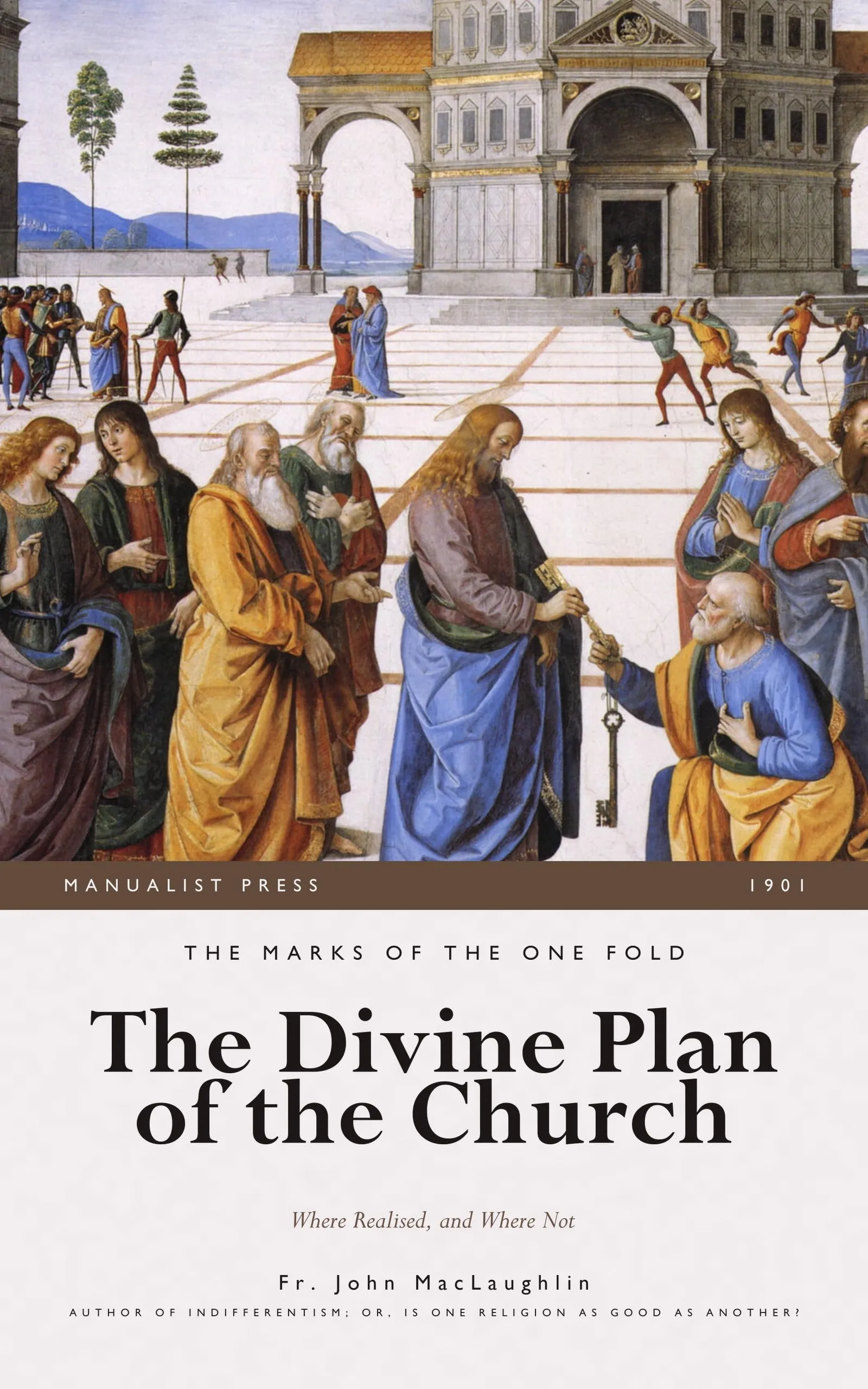Cover of The Divine Plan of the Church, showing Christ giving the keys to St. Peter