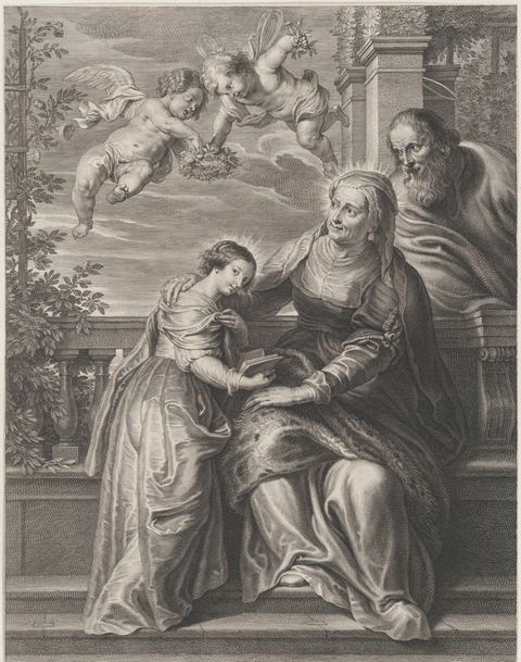 The Education of the Virgin, engraving by Schelte Adams à Bolswert