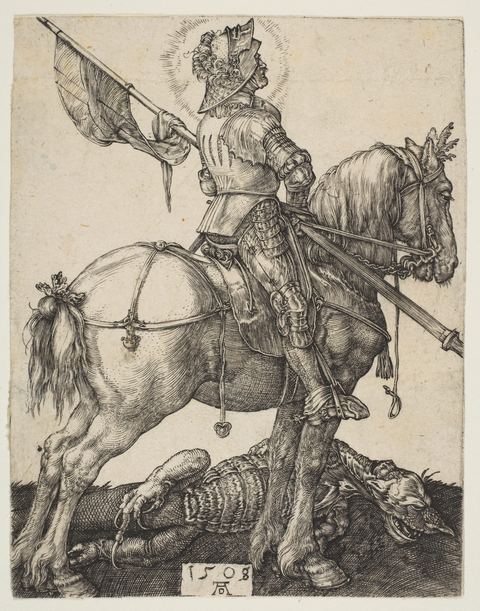 St. George on Horseback, engraving by Albrecht Dürer