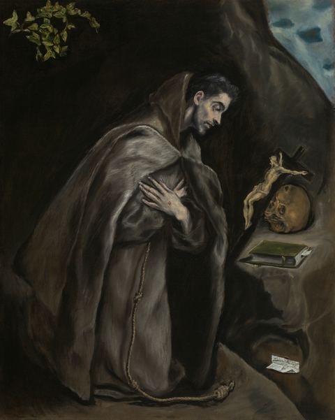 St. Francis Kneeling in Meditation, painting by El Greco