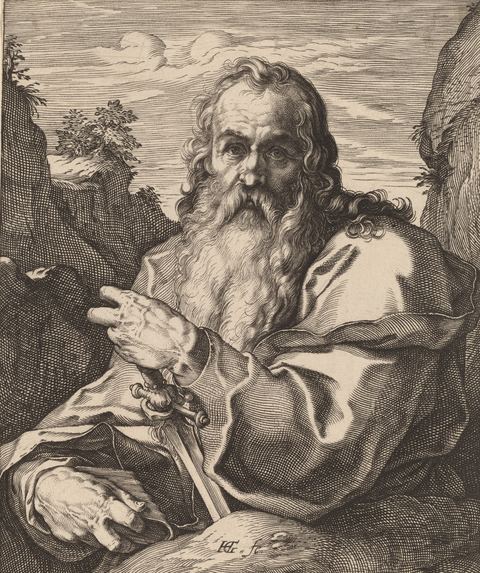 St. Paul, engraving by Hendrik Goltzius