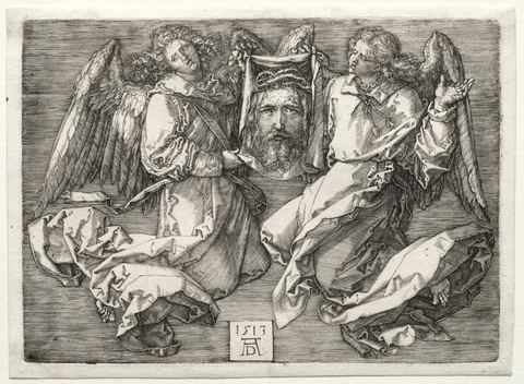 Sudarium Displayed by Two Angels, engraving by Albrecht Dürer