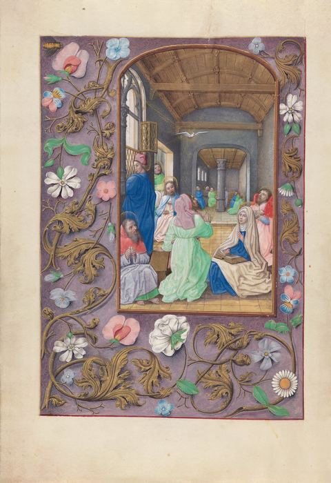Pentecost, illumination from the Hours of Queen Isabella the Catholic
