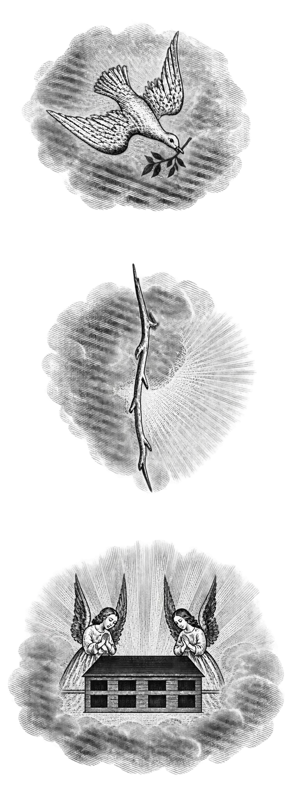 Figure: A dove, a slender rod, and the Ark of the Covenant.