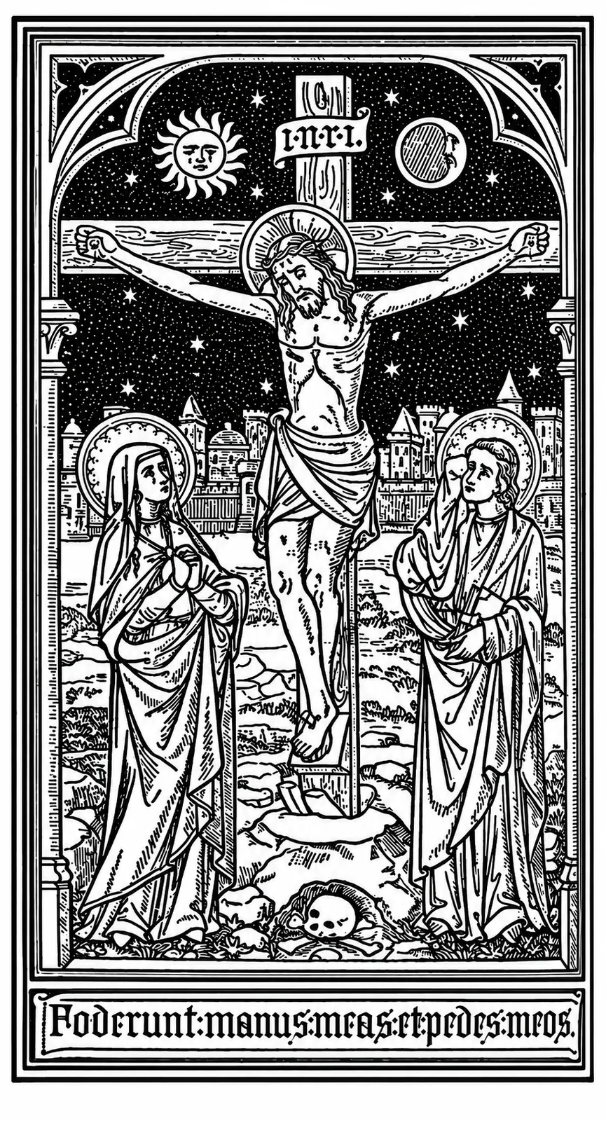 Illustration: The Crucifixion. “Foderunt manus meas et pedes meos.”