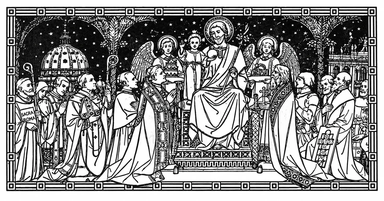Illustration: Christ presenting St. Joseph to assembled clergy and faithful.