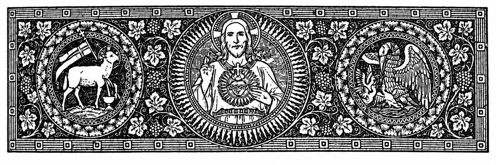 Decorative Eucharistic illustration.