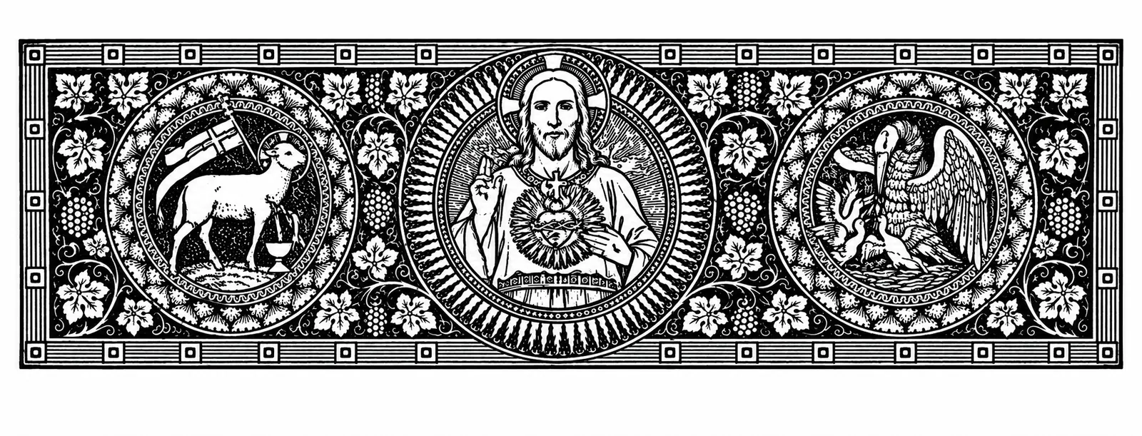 Decorative Eucharistic illustration.
